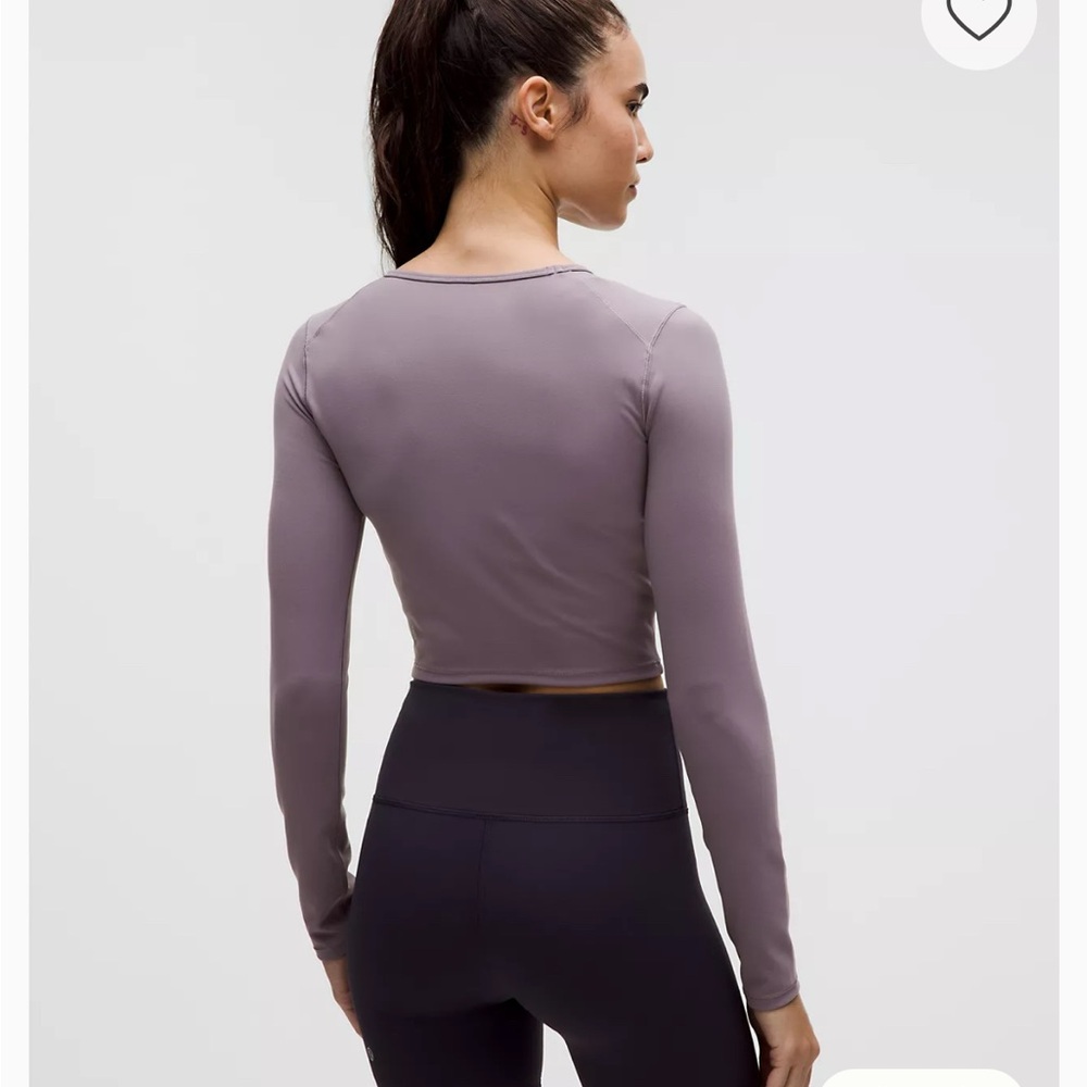 Athleta Mauve Purple Long Sleeve Crop Top Athleisure Size S